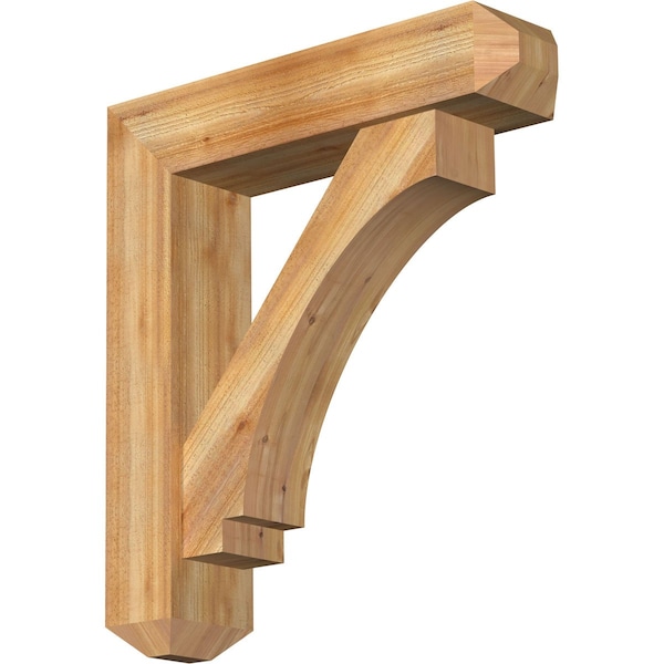 Ekena Millwork Imperial Craftsman Rough Sawn Bracket w/ Offset Brace, Western Red Cedar, 8"W x 34"D x 38"H BKT0806X34X38IMP04RWR - main